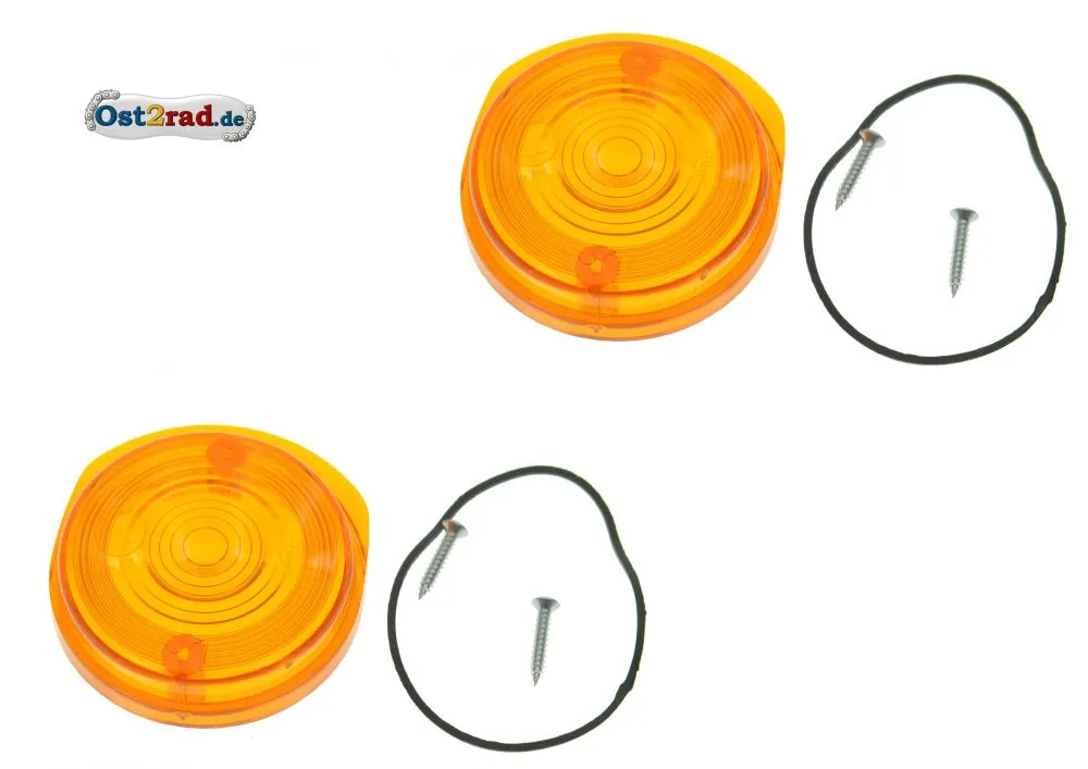 Blinkerkappe rund vorn 1 Paar passend für MZ SIMSON orange Blinkerkappe rund vorn 1 Paar passend für MZ SIMSON orange
