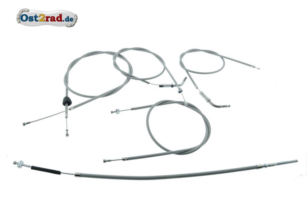 Bowdenzugsatz Spatz Gas FL 42mm Kickstarter 5-teilig grau