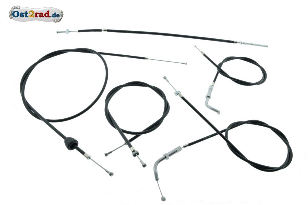 Bowdenzugsatz Spatz Gas FL 42mm Kickstarter 5-teilig schwarz