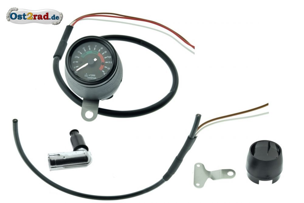 Elektronischer Drehzahlmesser 60mm für Simson S50 S51 mit 12V Vape SCHWARZ Elektronischer Drehzahlmesser 60mm für Simson S50 S51 mit 12V Vape SCHWARZ