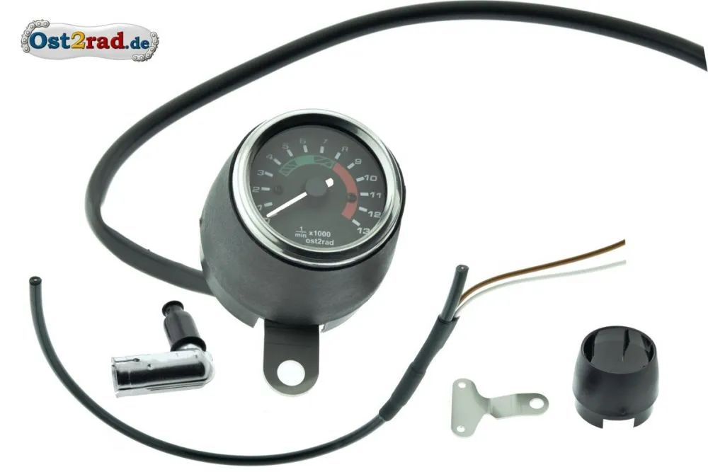 Elektronischer Drehzahlmesser 60mm für Simson S50 S51 mit 12V Vape CHROM Elektronischer Drehzahlmesser 60mm für Simson S50 S51 mit 12V Vape CHROM