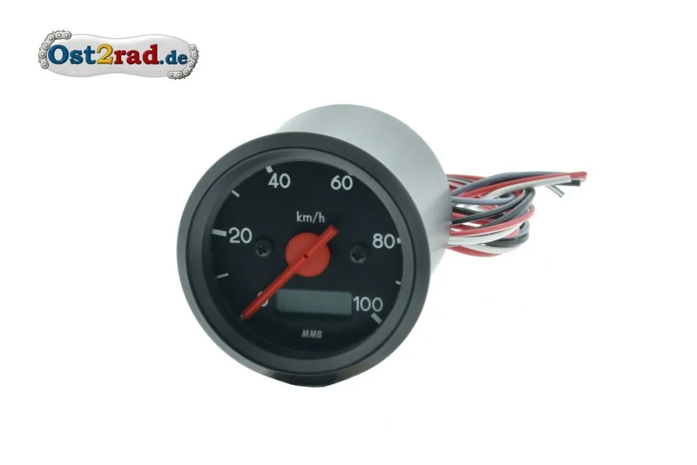 Elektronischer Tacho 100 Km/h schwarz,schwarz 48mm Elektronischer Tacho 100 Km/h schwarz,schwarz 48mm