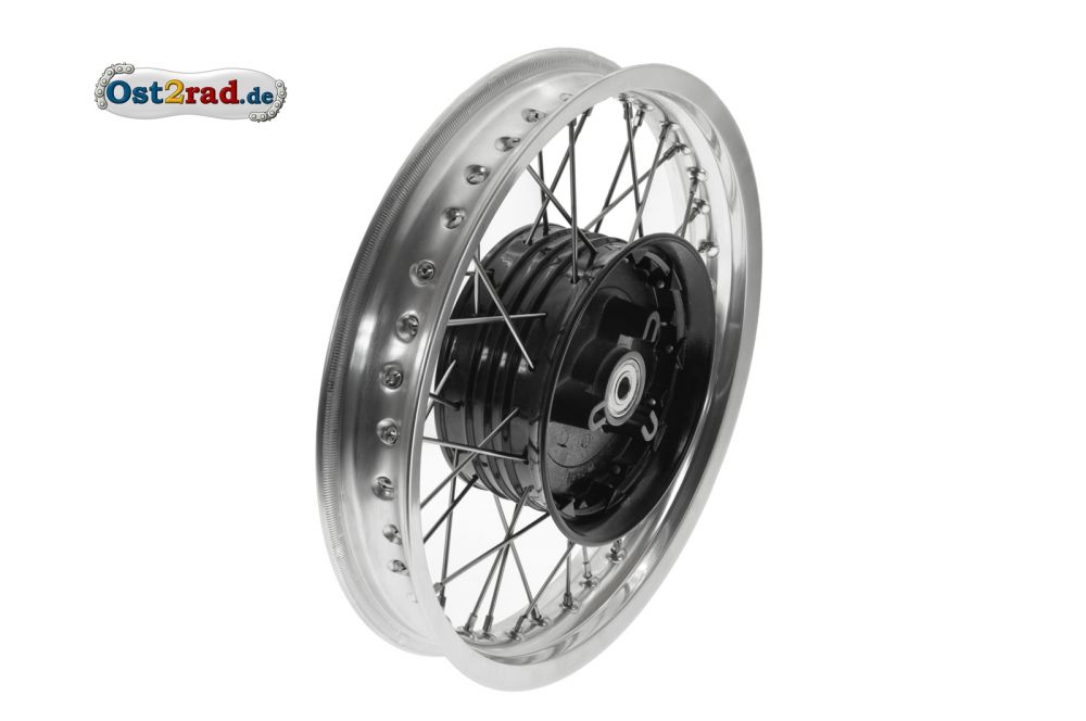Speichenrad NABE SCHWARZ hinten komplett für MZ ETZ 250 Alu - Edelstahl Speichenrad NABE SCHWARZ hinten komplett für MZ ETZ 250 Alu - Edelstahl