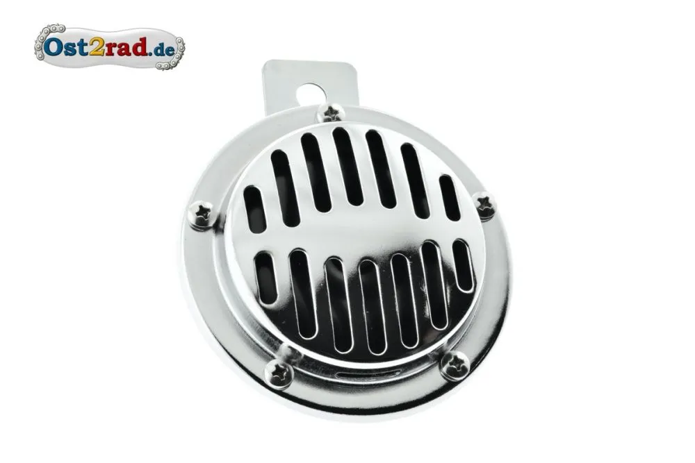 Hupe chrom passend für MZ AWO IWL JAWA Oltimer 6V 90mm