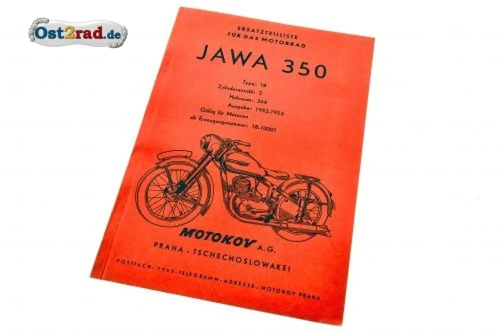Ersatzteilliste JAWA Perak 350 Typ 18 deutsch Ersatzteilliste JAWA Perak 350 Typ 18 deutsch