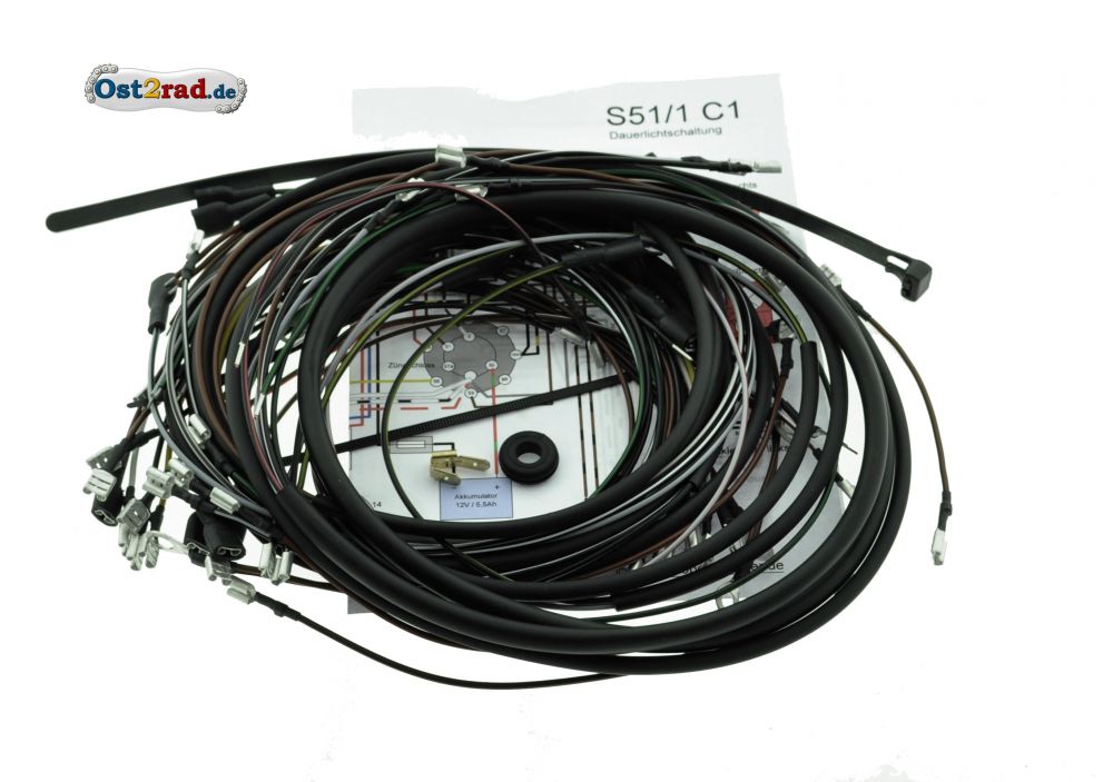 Kabelbaum SIMSON S51/1 C1 12V Elektronikzündung Kabelbaum SIMSON S51/1 C1 12V Elektronikzündung