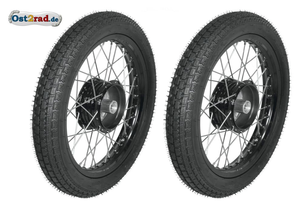 2x Komplettrad RACING SCHWARZ Breitreifen 3,00-16 für Simson S50, S51, Alu-Edelstahl 2x Komplettrad RACING SCHWARZ Breitreifen 3,00-16 für Simson S50, S51, Alu-Edelstahl