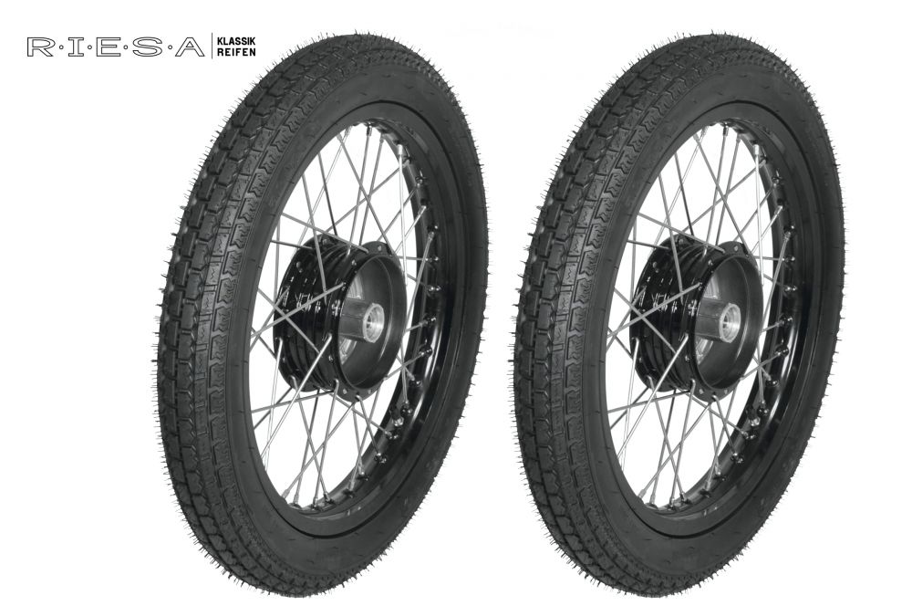 PAAR Kompletträder Riesa Straße, SCHWARZ für Simson S50 S51 Vogelserie PAAR Kompletträder Riesa Straße, SCHWARZ für Simson S50 S51 Vogelserie
