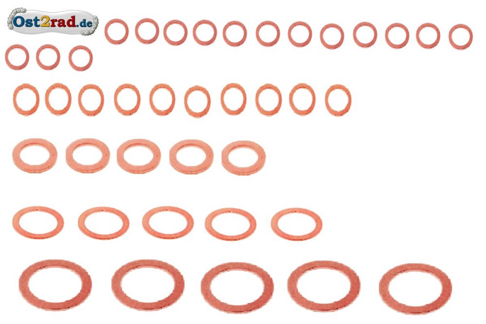 Kupferdichtring Set Universal MZ, Simson, Awo, EMW, Jawa Kupferdichtring Set Universal MZ, Simson, Awo, EMW, Jawa
