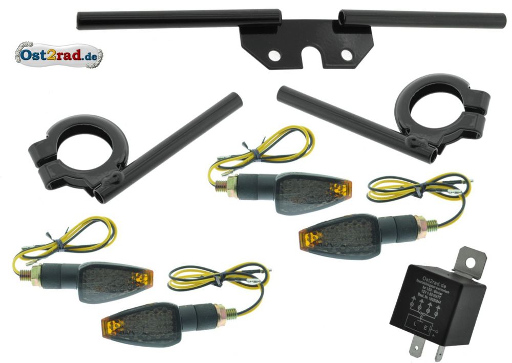 LED Mini Blinker Satz BlackEdition für Simson S50 S51 Blinkgeber Halter SCHWARZ 12V LED Mini Blinker Satz BlackEdition für Simson S50 S51 Blinkgeber Halter SCHWARZ 12V