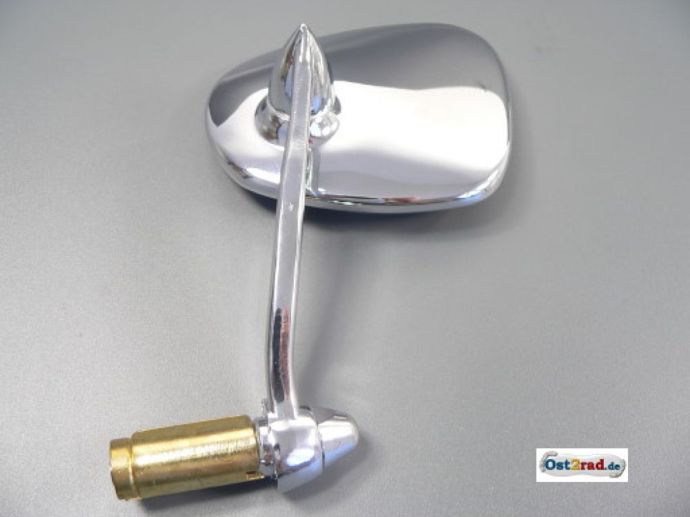 Steering first corner mirror Oldtimer MZ , Nephritic form rear-view mirror, chrome