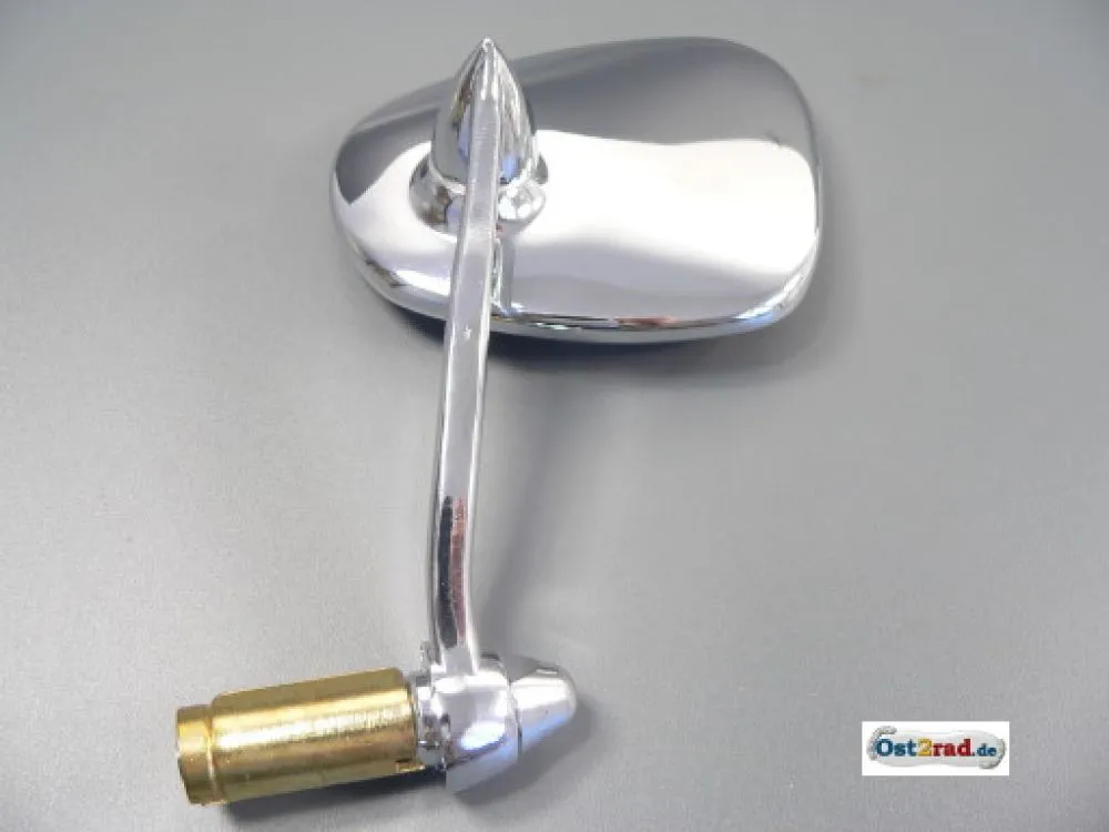 Steering first corner mirror Oldtimer MZ , Nephritic form rear-view mirror, chrome Steering first corner mirror Oldtimer MZ , Nephritic form rear-view mirror, chrome