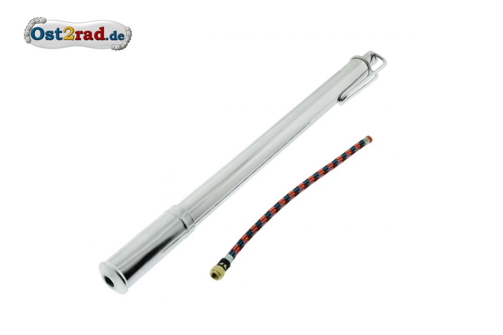 Air pump, chrome plated for SIMSON, MZ and Jawa models, 350mm