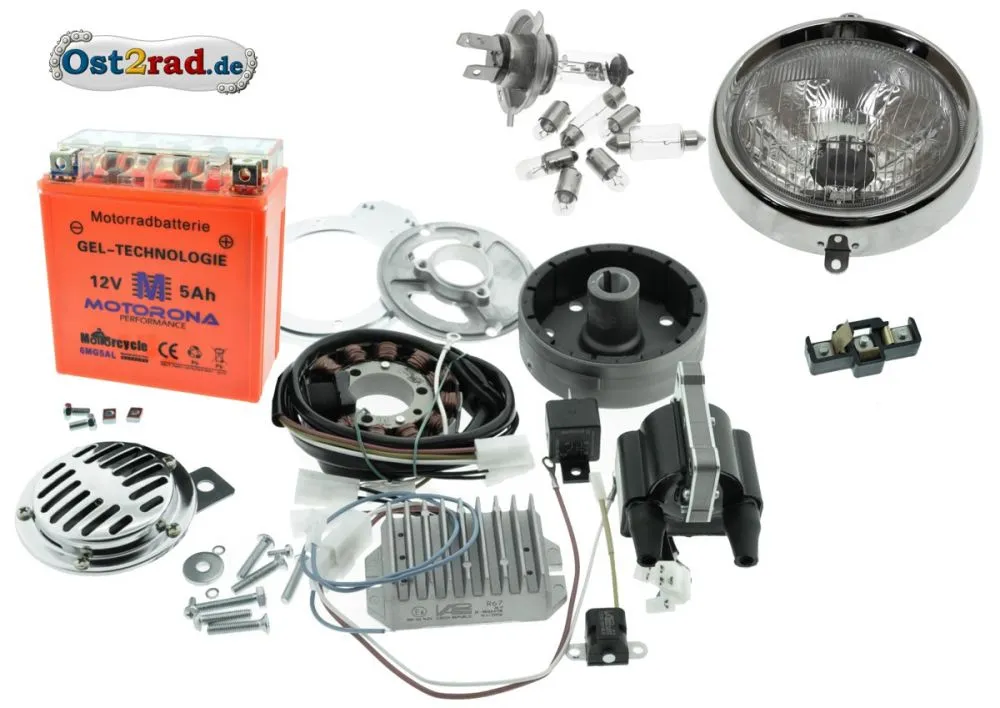 Mega Umrüstsatz Zündung Jawa 2-Zylinder Vape von 6V auf 12V Halogen Mega Umrüstsatz Zündung Jawa 2-Zylinder Vape von 6V auf 12V Halogen
