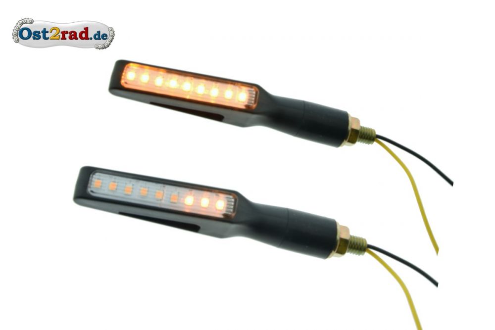 Paar 12V LED Lauflicht Blinker NewStyle für Simson S50 S51 universal mit Blinkgeber Paar 12V LED Lauflicht Blinker NewStyle für Simson S50 S51 universal mit Blinkgeber