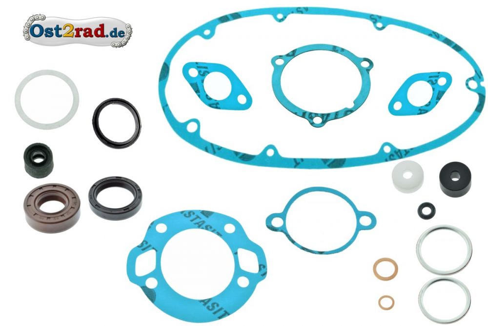 Profi Motor Dichsatz mit Wellendichtringe JAWA 250 Plastasit blau Profi Motor Dichsatz mit Wellendichtringe JAWA 250 Plastasit blau