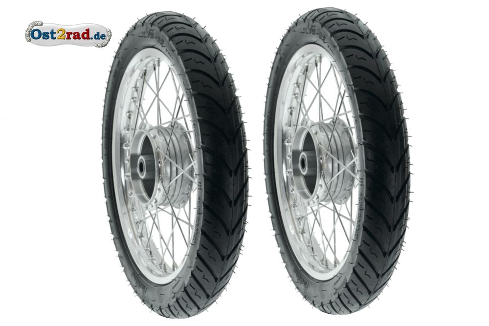 Paar Kompletträder Sport für Simson ALU-CHROM 150km/h, S50, S51, Vogelserie Paar Kompletträder Sport für Simson ALU-CHROM 150km/h, S50, S51, Vogelserie