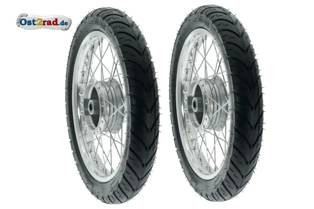 Paar Kompletträder Sport für Simson ALU-CHROM 150km/h, S50, S51, Vogelserie Paar Kompletträder Sport für Simson ALU-CHROM 150km/h, S50, S51, Vogelserie