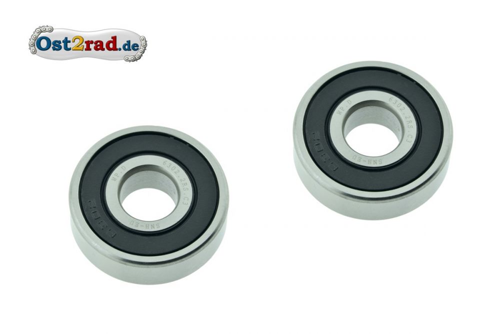 Radlager Paar 6302 2RS mit Gummidichtung passend für MZ JAWA CZ Radlager Paar 6302 2RS mit Gummidichtung passend für MZ JAWA CZ