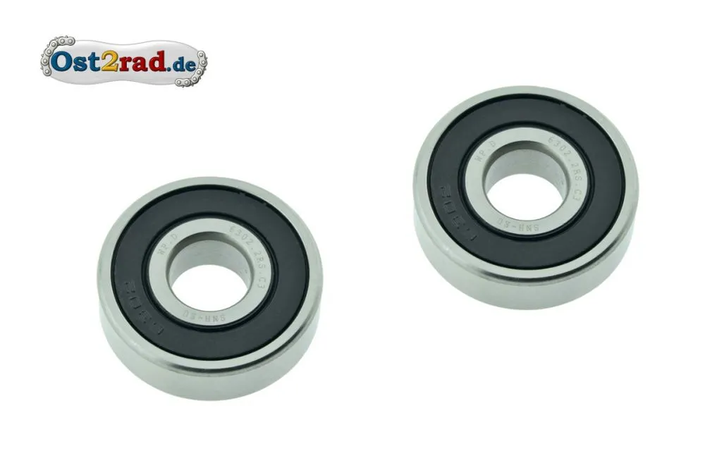 Radlager Paar 6302 2RS mit Gummidichtung passend für MZ JAWA CZ Radlager Paar 6302 2RS mit Gummidichtung passend für MZ JAWA CZ