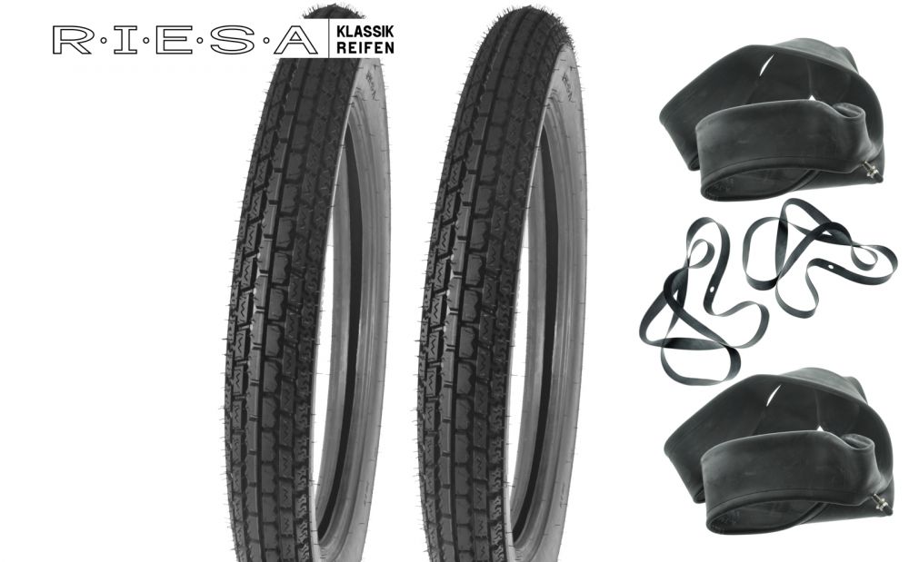 Reifensatz 2x 2,75-19 Riesa für RT125-0, Originalprofil Reifensatz 2x 2,75-19 Riesa für RT125-0, Originalprofil