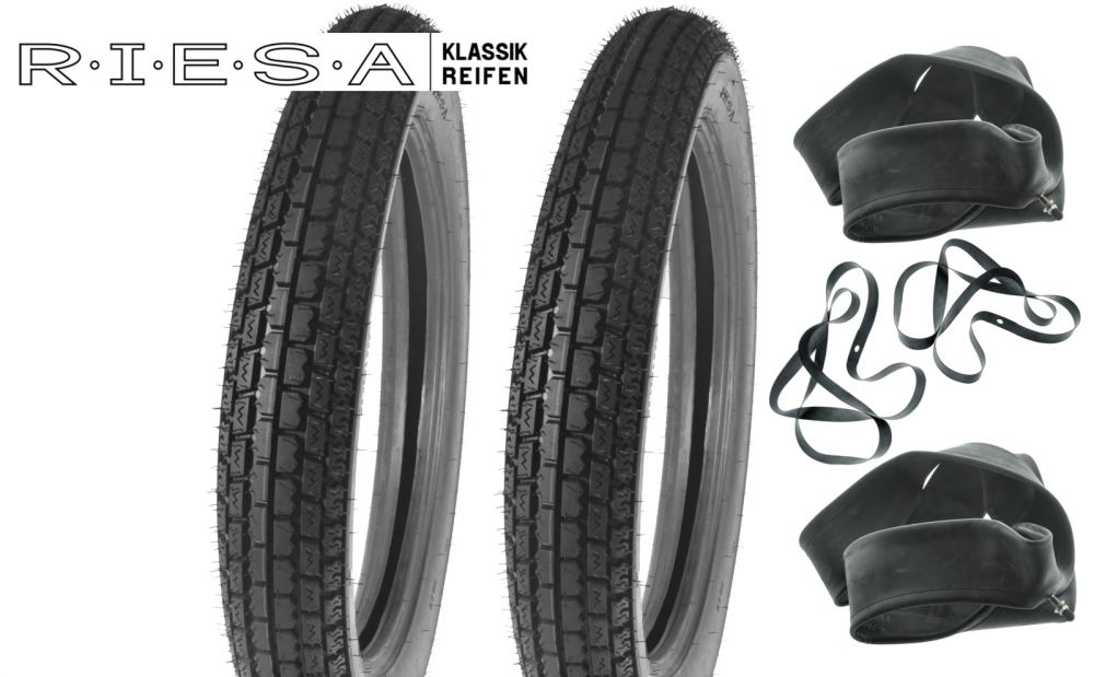 Reifensatz 2x 3,50-19 Riesa Originalprofil für MZ BK350 NSU EMW BMW R35 Zündapp Oldtimer Reifensatz 2x 3,50-19 Riesa Originalprofil für MZ BK350 NSU EMW BMW R35 Zündapp Oldtimer