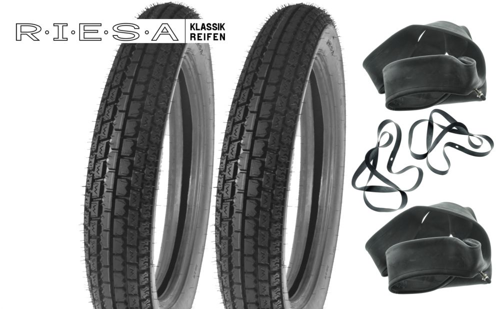 Reifensatz 2x 4,00-19 RIESA Reinf. für Ural Dnepr BMW-Oldtimer