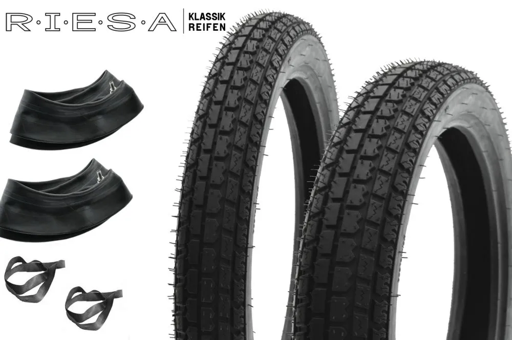 Reifensatz RIESA 2,75-18 und 3,50x16 Reinforced, Klassik3, für MZ TS250 ETZ251 Reifensatz RIESA 2,75-18 und 3,50x16 Reinforced, Klassik3, für MZ TS250 ETZ251