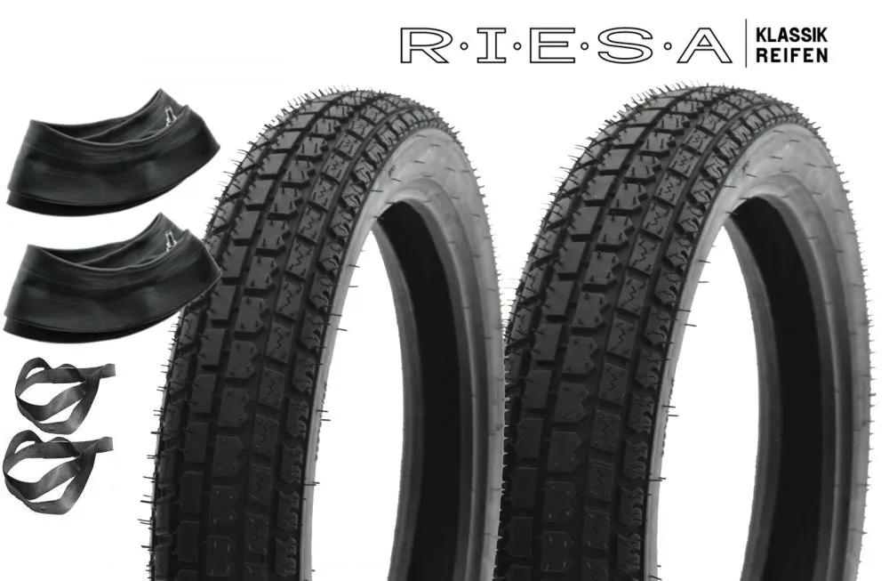 Reifensatz Jawa 350 Typ 354, Riesa 3,25x16 und 3,50x16 Reifensatz Jawa 350 Typ 354, Riesa 3,25x16 und 3,50x16