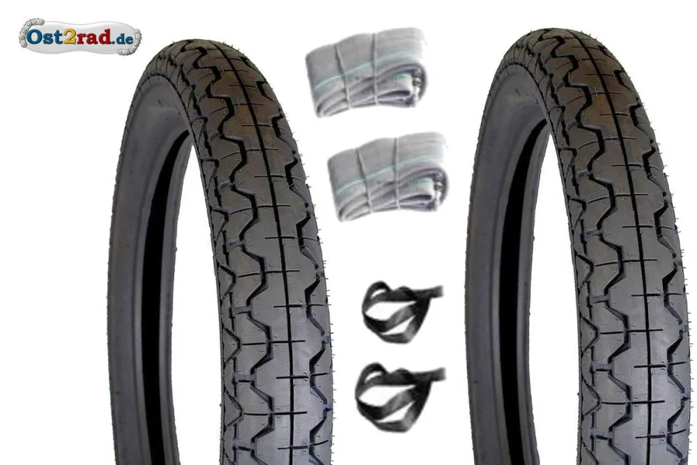 Reifensatz 2,75-16 Mitas passend für Simson S50, S51, Vogelserie, bis 150 km/h Reifensatz 2,75-16 Mitas passend für Simson S50, S51, Vogelserie, bis 150 km/h