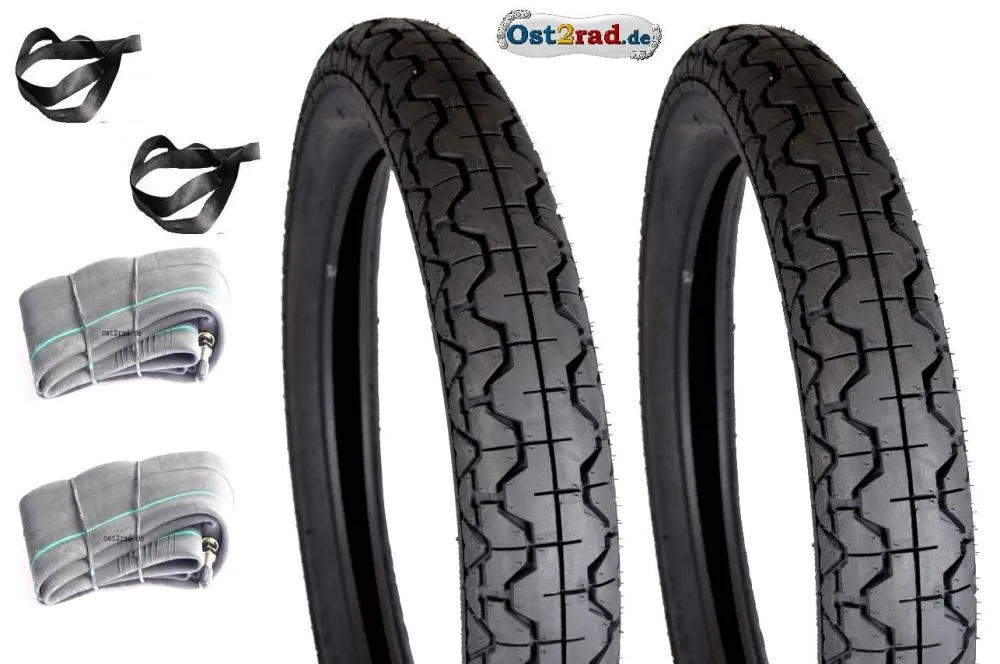 Tyre set Mitas, JAWA, CZ 250, 350, 2x 3,25 - 16 with tube Tyre set Mitas, JAWA, CZ 250, 350, 2x 3,25 - 16 with tube
