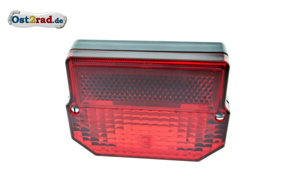 Rücklicht eckig ETZ S53 SR50 mit Prüfzeichen breite Variante Rücklicht eckig ETZ S53 SR50 mit Prüfzeichen breite Variante