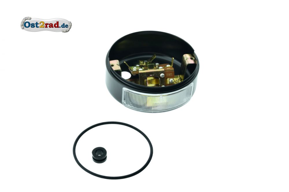 Rücklicht Unterteil 100mm für MZ TS 125 150 250, mit Glas Kennzeichenbeleuchtung Rücklicht Unterteil 100mm für MZ TS 125 150 250, mit Glas Kennzeichenbeleuchtung