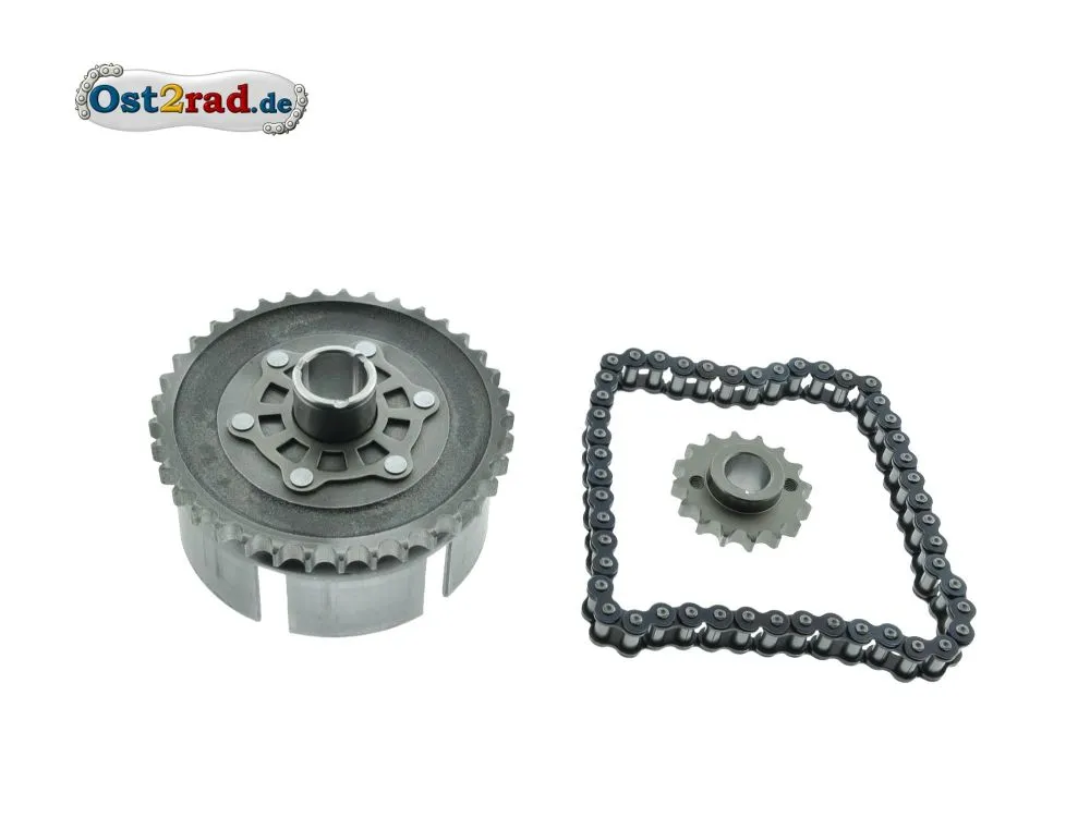 Set Kupplungskorb Simplex 6,9mm mit Kette MZ ES 125 150 Set Kupplungskorb Simplex 6,9mm mit Kette MZ ES 125 150