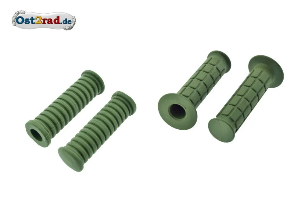 SET Olivgrün Fußrasten- und Lenkergriffgummis für Simson S50 S51 SET Olivgrün Fußrasten- und Lenkergriffgummis für Simson S50 S51