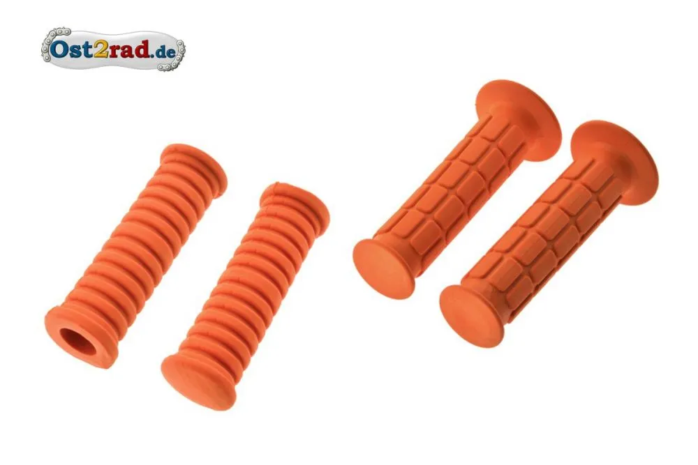 SET RacingOrange Fußrasten- und Lenkergriffgummis für Simson S50 S51 SET RacingOrange Fußrasten- und Lenkergriffgummis für Simson S50 S51