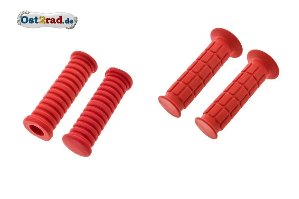SET Rot Fußrasten- und Lenkergriffgummis für Simson S50 S51 SET Rot Fußrasten- und Lenkergriffgummis für Simson S50 S51