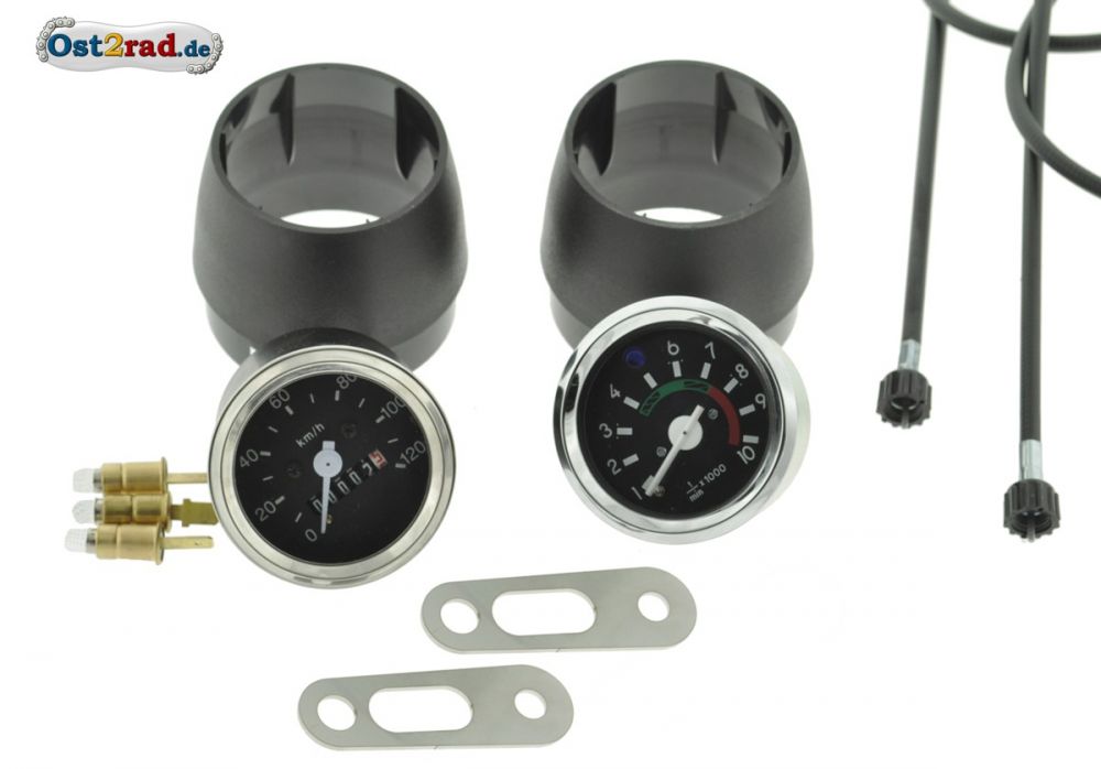 Set Tacho Drehzahlmesser Hüllen Halterung passend für Simson S50 S51 12V Set Tacho Drehzahlmesser Hüllen Halterung passend für Simson S50 S51 12V