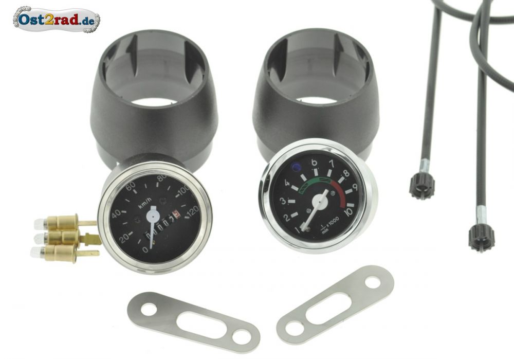 Set Tacho Drehzahlmesser Hüllen Halterung passend für Simson S50 S51 6V Set Tacho Drehzahlmesser Hüllen Halterung passend für Simson S50 S51 6V