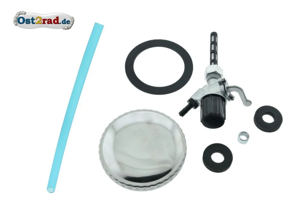 Set Tank Zubehör mit Benzinhahn für Simson Sperber 60mm Deckel Set Tank Zubehör mit Benzinhahn für Simson Sperber 60mm Deckel
