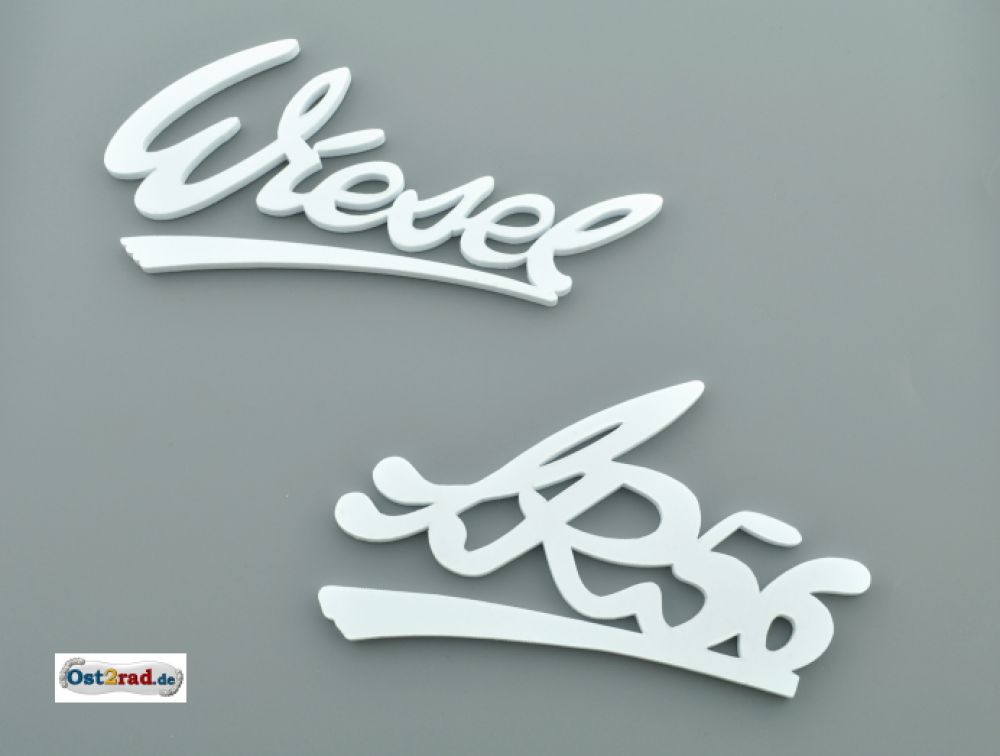 Set Schriftzug Wiesel und SR56 Beinblech Kunststoff weiß Set Schriftzug Wiesel und SR56 Beinblech Kunststoff weiß