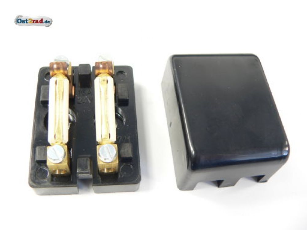 Fuse box 2-fold for round fuses, contact for screwing in Fuse box 2-fold for round fuses, contact for screwing in