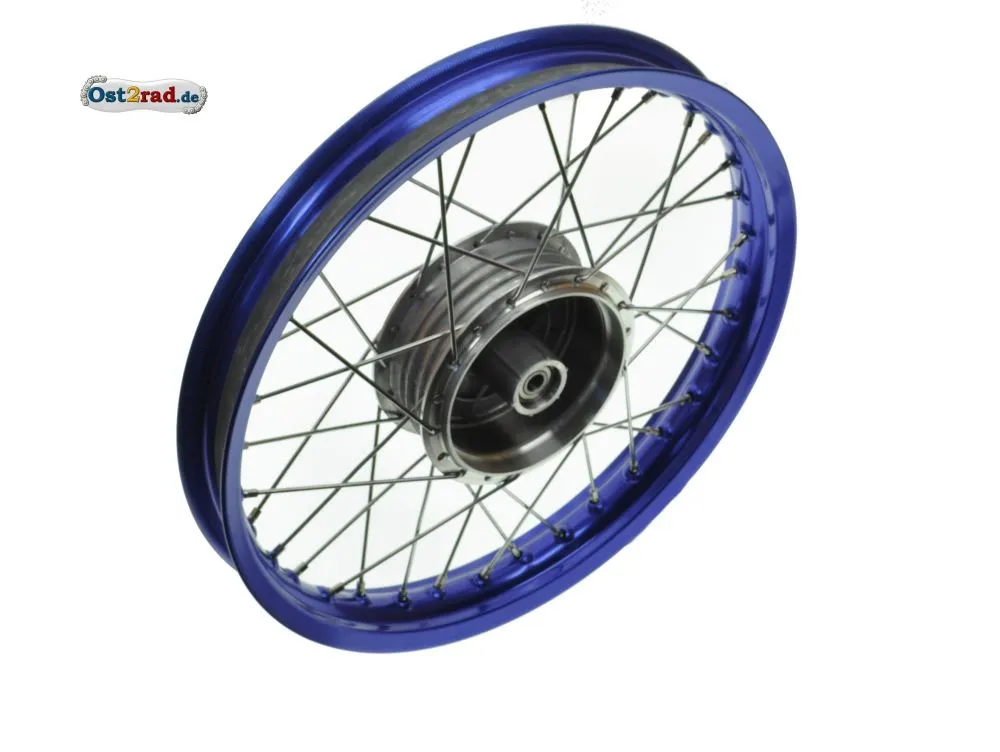 Speichenrad 1,60x16 Zoll Felge BLAU Speichen chrom KR S50 S51 SR4- S53 Speichenrad 1,60x16 Zoll Felge BLAU Speichen chrom KR S50 S51 SR4- S53