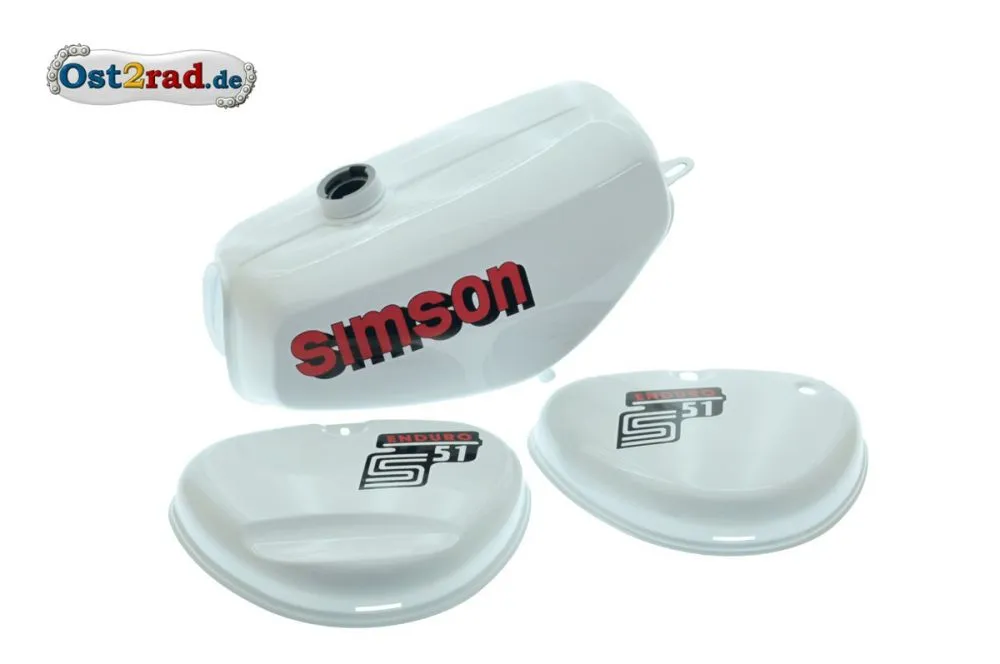 2.Wahl Tank Set S51E ENDURO WEIß, versiegelt mit Aufkleber Simson 2.Wahl Tank Set S51E ENDURO WEIß, versiegelt mit Aufkleber Simson