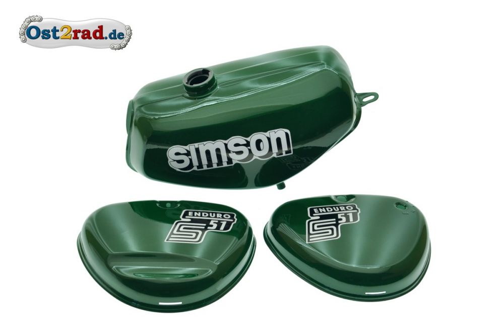 2.Wahl Tank Set S51E Enduro Billardgrün versiegelt mit Aufkleber Simson 2.Wahl Tank Set S51E Enduro Billardgrün versiegelt mit Aufkleber Simson