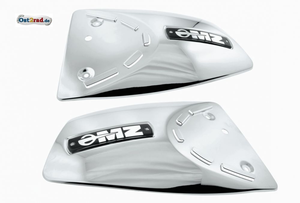 Tankblende für MZ TS250 -1 Paar, DEUTSCHER CHROM, mit Abzeichen Tankblende für MZ TS250 -1 Paar, DEUTSCHER CHROM, mit Abzeichen