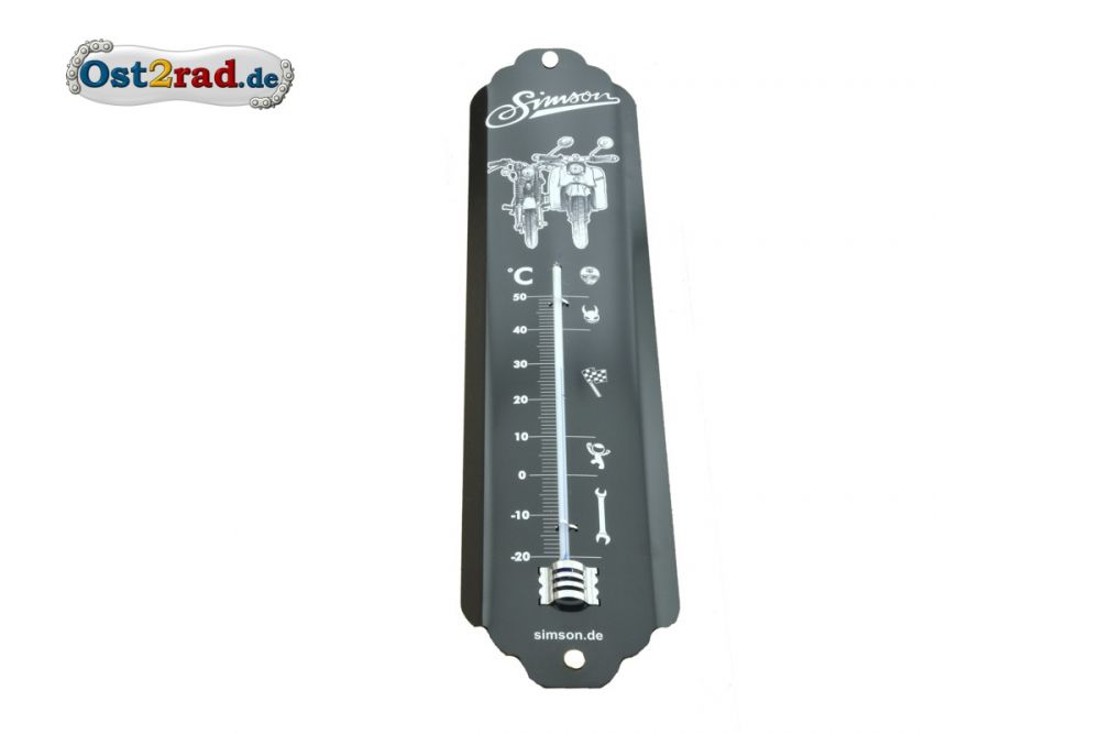 Thermometer Simson schwarz weiß 28cm