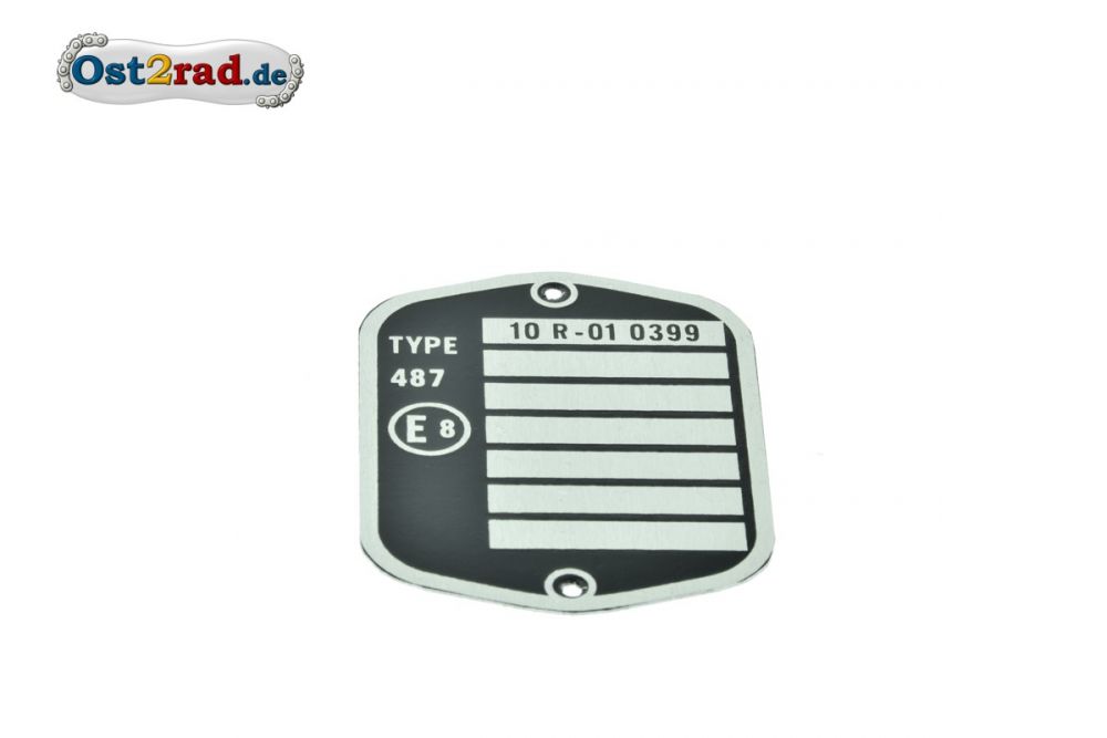 Typenschild CZ 175 Typ 487 tschechisch Typenschild CZ 175 Typ 487 tschechisch