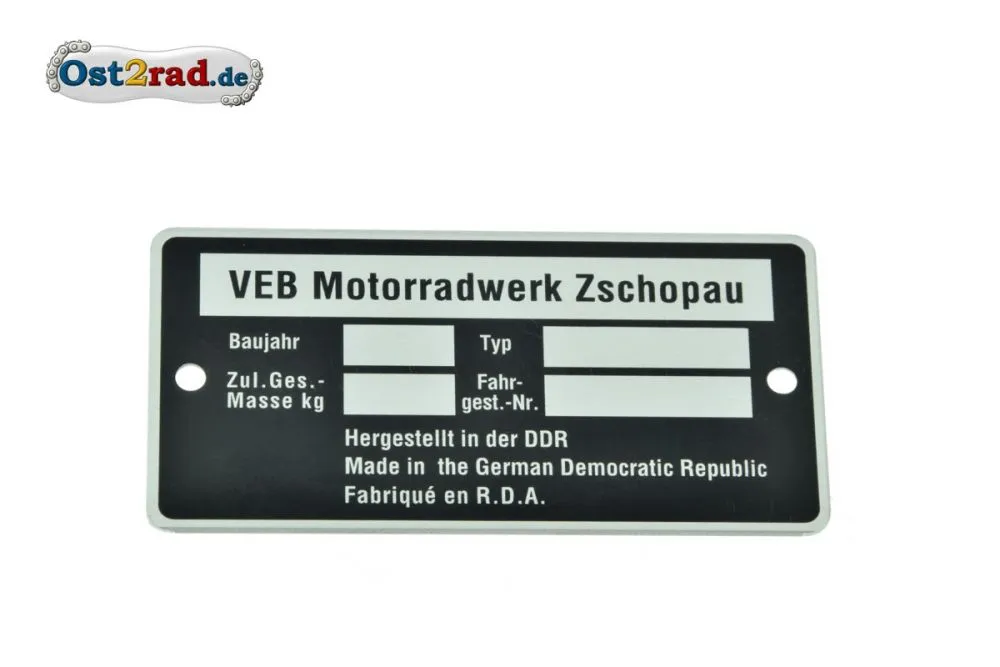 Type lable MZ blank Type lable MZ blank