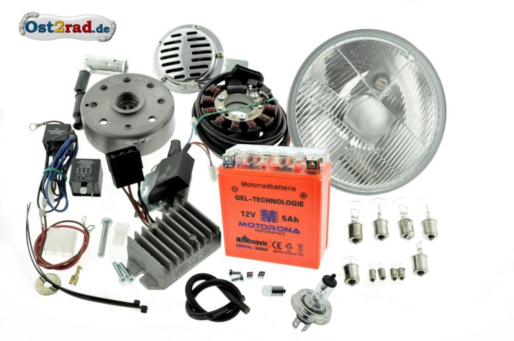 Umbausatz Zündung Powerdynamo, Vape pass. f. MZ ETS TS 125 150 komplett mit Reflektor H4 Umbausatz Zündung Powerdynamo, Vape pass. f. MZ ETS TS 125 150 komplett mit Reflektor H4